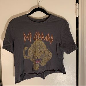 Cropped Abercrombie Def Leppard Top